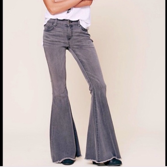 Free People Denim - Free People Bell Bottom Grey Jeans 28